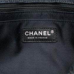 Pre Owned Chanel Blue Denim Perfume Embroidery Chain Shoulder Bag