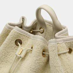 Chanel Beige Canvas Velour Leather Backpack