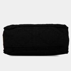 Chanel Black Canvas Leather Handbag Chain Bag