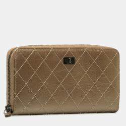 Chanel Matelasse 2.55 Bronze Leather Long Wallet  
