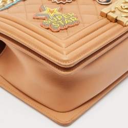 Chanel Brown Quilted Leather Medium Boy Flap Bag