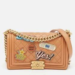 Chanel Brown Quilted Leather Medium Boy Flap Bag
