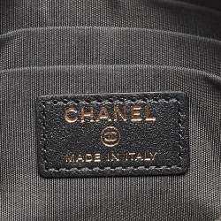 Pre Owned Chanel Grey Iridescent Caviar Leather CC Zip Pouch