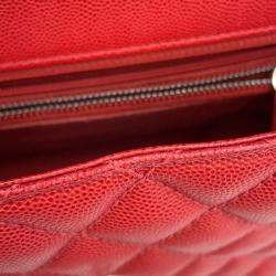 Chanel Red Caviar Leather Matelasse Coco Handle Bag