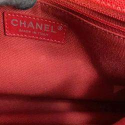 Chanel Red Caviar Leather Matelasse Coco Handle Bag