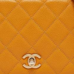 Pre Owned Chanel Mustard Caviar Leather Mini Carry Around Flap Bag