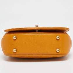 Pre Owned Chanel Mustard Caviar Leather Mini Carry Around Flap Bag