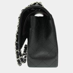Pre Owned Chanel Black Caviar Leather Double Flap Shoulder Bag