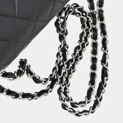 Pre Owned Chanel Black Caviar Leather Double Flap Shoulder Bag