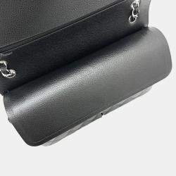 Pre Owned Chanel Black Caviar Leather Double Flap Shoulder Bag