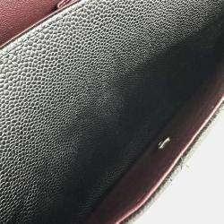 Pre Owned Chanel Black Caviar Leather Double Flap Shoulder Bag