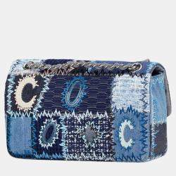 Chanel Multicolor  Denim Coco Mark Patchwork Chain Shoulder Bag 