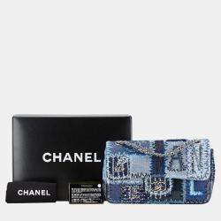 Chanel Multicolor  Denim Coco Mark Patchwork Chain Shoulder Bag 