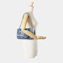 Chanel Multicolor  Denim Coco Mark Patchwork Chain Shoulder Bag 