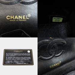 Pre Owned Chanel Black Caviar Leather Classic Double Flap Medium Bag