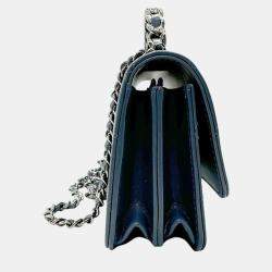 Chanel Blue  Leather Wallet On Chain  