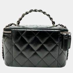 Pre Owned Chanel Black Calfskin Leather Vanity Chain Shoulder Bag