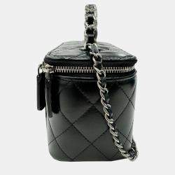 Pre Owned Chanel Black Calfskin Leather Vanity Chain Shoulder Bag
