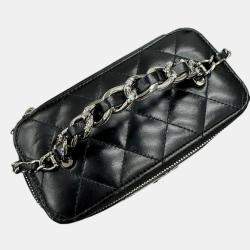 Pre Owned Chanel Black Calfskin Leather Vanity Chain Shoulder Bag