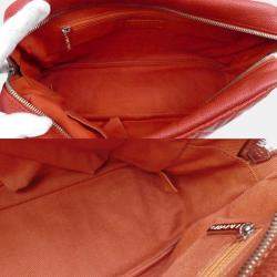 Pre Owned Chanel Orange Caviar Leather Large Flap Shoulder Bag