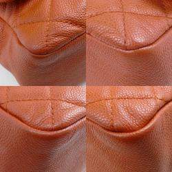 Pre Owned Chanel Orange Caviar Leather Large Flap Shoulder Bag