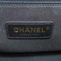 Pre Owned Chanel Black Lambskin Leather V-Stitch Shoulder Bag