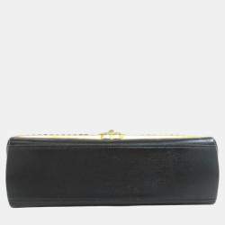 Pre Owned Chanel Black Lambskin Leather V-Stitch Shoulder Bag