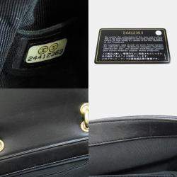 Pre Owned Chanel Black Lambskin Leather V-Stitch Shoulder Bag