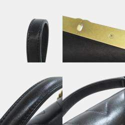 Pre Owned Chanel Black Lambskin Leather V-Stitch Shoulder Bag