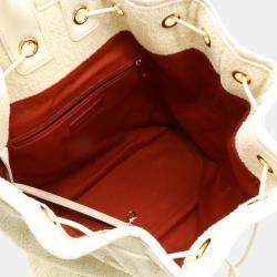 Chanel Ivory Velour, Leather Deauville Line Rucksack Backpack 