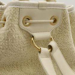 Chanel Ivory Velour, Leather Deauville Line Rucksack Backpack 