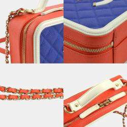 Pre Owned Chanel Tricolour Quilted Leather CC Filigree Shoulder Bag