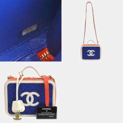 Pre Owned Chanel Tricolour Quilted Leather CC Filigree Shoulder Bag
