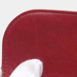 Chanel Red Reverse Chevron Quilted  Leather Round Top Handle  Bag