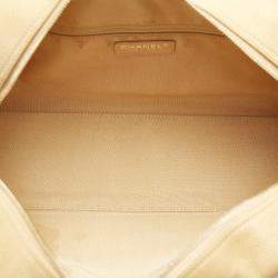 Chanel Beige Caviar Leather Coco Mark Bowling  Bag