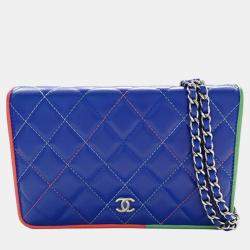 Chanel Blue Quilted Leather Full Flap Shoulder Bag