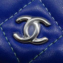 Chanel Blue Quilted Leather Full Flap Shoulder Bag