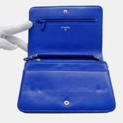 Chanel Blue Quilted Leather Full Flap Shoulder Bag