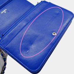 Chanel Blue Quilted Leather Full Flap Shoulder Bag