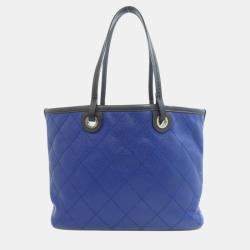 Chanel Blue Caviar  Leather Wild Stitch Tote  Bag