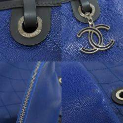 Chanel Blue Caviar  Leather Wild Stitch Tote  Bag