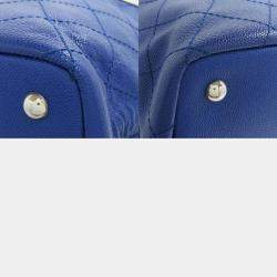 Chanel Blue Caviar  Leather Wild Stitch Tote  Bag