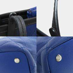 Chanel Blue Caviar  Leather Wild Stitch Tote  Bag