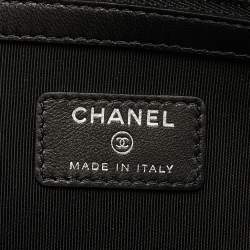 Pre Owned Chanel Black/White Print Canvas La Pausa Medium O-Zip-Case
