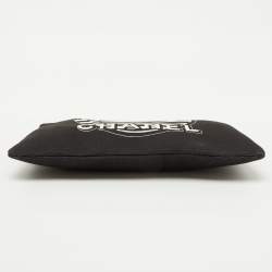 Pre Owned Chanel Black/White Print Canvas La Pausa Medium O-Zip-Case