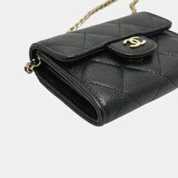 Chanel Black Caviar Leather Coin Purse on Chain