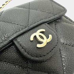 Chanel Black Caviar Leather Coin Purse on Chain