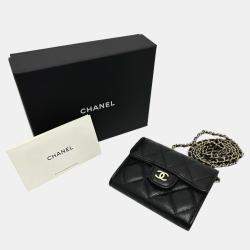 Chanel Black Caviar Leather Coin Purse on Chain