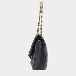 Pre Owned Chanel Black Calfskin Leather Chain Shoulder Coco Mark Bag