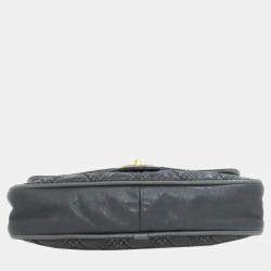 Pre Owned Chanel Black Calfskin Leather Chain Shoulder Coco Mark Bag